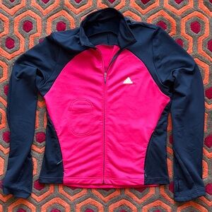MAKE OFFER! Adidas Black and Pink Track Jacket Top Medium